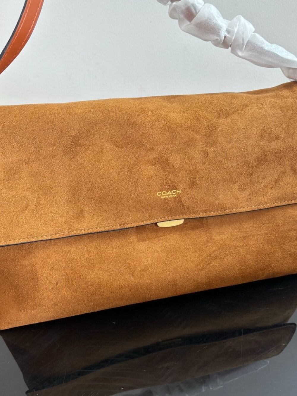 Coach Brown Suede Shoulder Bag - Picture 5 of 8